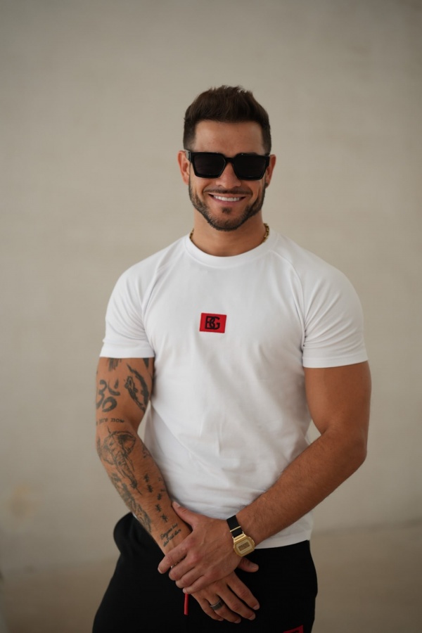 T-SHIRT MĘSKI BG BRO - BIAŁY